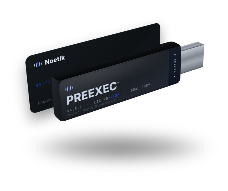 PREEXEC™ encrypted USB — on-premise, air-gapped delivery